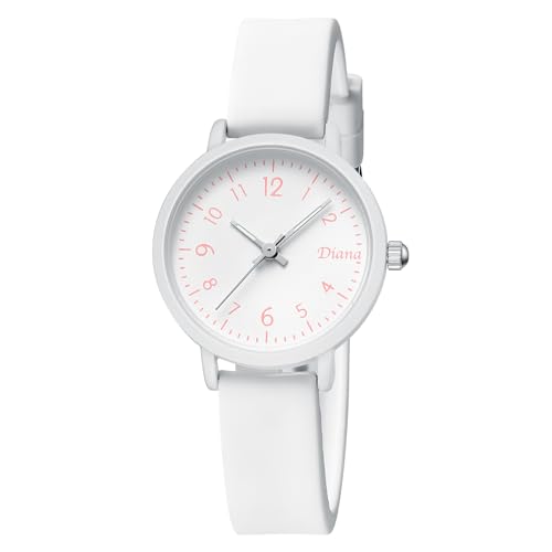 腕時計 アナログ シリコンベルト メンズ レディース 人気 防水腕時計 日本製ムーブメント シンプル カジュアル 仕事 日常通勤 学生試験用 プレゼント 日常生活 母の日 (ホワイト,ケース径:約30mm)